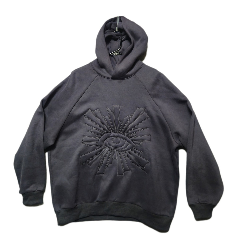 HOUSE OF‎ ERRORS All Seeing Eye Hoodie Mens Medium Charcoal Gray Oversized Heavy